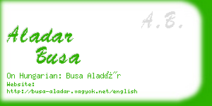 aladar busa business card
